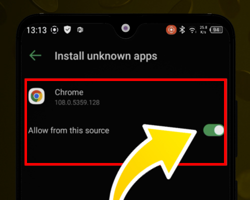 Allow from this source switch enabled