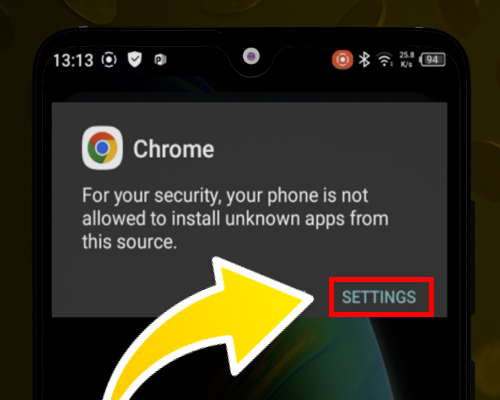 Settings button