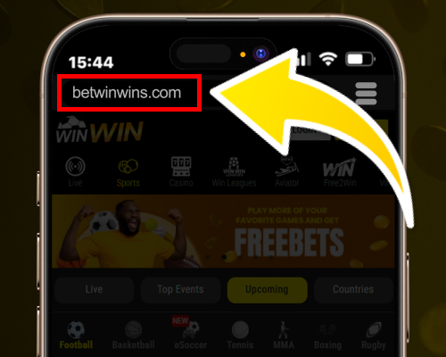 Enter betwinwins.com in address bar
