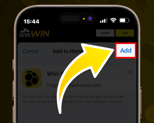 Add button in upper right corner