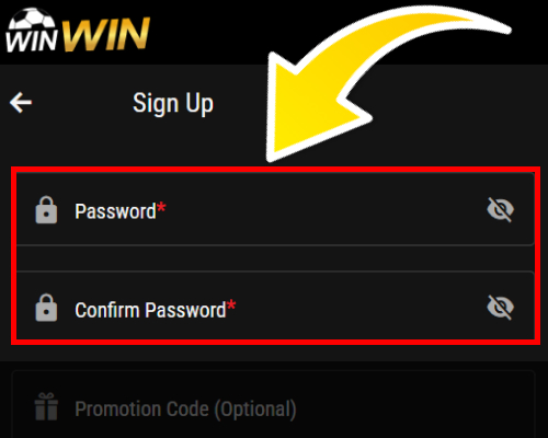 Create and confirm your password