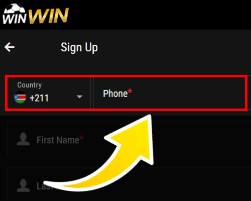 Enter your country and phone number