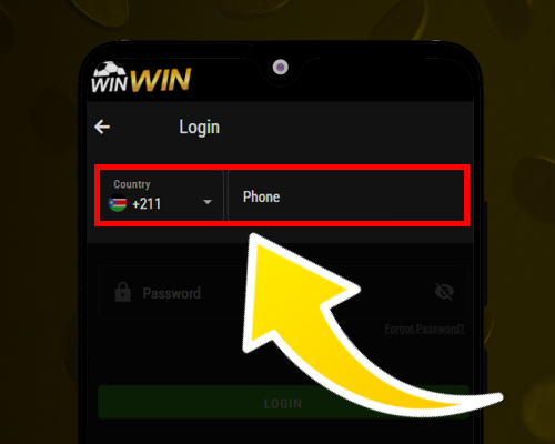 Select country and enter phone number